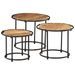 Tables gigognes 3 pcs bois de manguier massif brut - Photo n°1