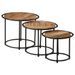 Tables gigognes 3 pcs bois de manguier massif brut - Photo n°4