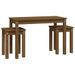 Tables gigognes 3 pcs Marron miel Bois de pin massif - Photo n°5