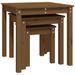 Tables gigognes 3 pcs Marron miel Bois de pin massif - Photo n°7