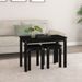 Tables gigognes 3 pcs Noir Bois de pin massif - Photo n°3