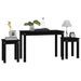 Tables gigognes 3 pcs Noir Bois de pin massif - Photo n°4