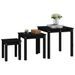 Tables gigognes 3 pcs Noir Bois de pin massif - Photo n°4