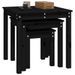 Tables gigognes 3 pcs Noir Bois de pin massif - Photo n°5