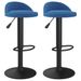 Tabouret assise arrondie velours bleu Luna - Lot de 2 - Photo n°1