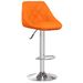 Tabouret avec dossier et assise en simili cuir orange Loka - Photo n°1