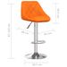 Tabouret avec dossier et assise en simili cuir orange Loka - Photo n°6