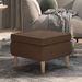 Tabouret avec pieds en bois Marron Tissu - Photo n°1