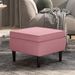 Tabouret avec pieds en bois Rose Velours - Photo n°1