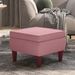 Tabouret avec pieds en bois Rose Velours - Photo n°1