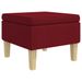 Tabouret avec pieds en bois Rouge bordeaux Tissu - Photo n°2