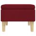 Tabouret avec pieds en bois Rouge bordeaux Tissu - Photo n°3