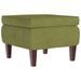 Tabouret avec pieds en bois Vert clair Velours - Photo n°2