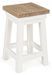 Tabouret bas en bois MDF et pin blanc Elya - Lot de 3 - Photo n°1