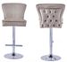 Tabouret capitonné velours et et pied chromé Gaby - Lot de 2 - Photo n°1