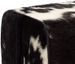 Tabouret cuir noir et blanc pieds bois foncé Pua 40 cm - Photo n°7