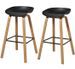 Tabouret de bar ABS noir et pieds métal effet bois clair Arima - Lot de 2 - Photo n°1