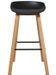 Tabouret de bar ABS noir et pieds métal effet bois clair Arima - Lot de 2 - Photo n°3