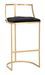 Tabouret de bar en velours avec structure métal doré Iste - Photo n°1