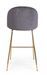 Tabouret de bar en velours gris et pieds acier Cam - Lot de 2 - Photo n°6