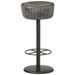 Tabouret de bar Gris Cuir véritable Havane - Hauteur d'assise 76 cm - Photo n°1