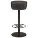 Tabouret de bar Noir Cuir véritable Havane - Hauteur d'assise 76 cm - Photo n°1