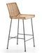 Tabouret de bar osier naturel et métal noir LUZA - Hauteur d'assise 67 cm - Photo n°1