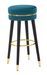 Tabouret de bar Paris bleu sarcelle velours doré - Photo n°1