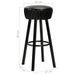 Tabouret de bar rond simili cuir et pieds métal noir Haryela - Lot de 2 - Photo n°5