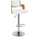 Tabouret de bar simili cuir blanc et chêne clair Pako - Lot de 2 - Photo n°2