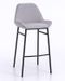 Tabouret de bar tissu gris clair et pieds métal noir Omery - Lot de 2 - Photo n°1