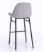 Tabouret de bar tissu gris clair et pieds métal noir Omery - Lot de 2 - Photo n°2