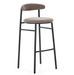 Tabouret de bar tissu gris et pieds métal noir RUVA - Hauteur d'assise 76 cm - Photo n°1