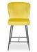 Tabouret de bar velours jaune et pieds métal noir Indal assise H 65 cm - Photo n°2