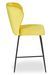 Tabouret de bar velours jaune et pieds métal noir Indal assise H 65 cm - Photo n°3