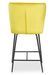 Tabouret de bar velours jaune et pieds métal noir Indal assise H 65 cm - Photo n°4