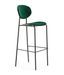 Tabouret de bar velours vert et pieds métal noir Ethel - Photo n°1