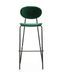 Tabouret de bar velours vert et pieds métal noir Ethel - Photo n°2