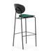 Tabouret de bar velours vert et pieds métal noir Ethel - Photo n°3