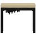 Tabouret de jardin avec coussin noir acier enduit de poudre - Photo n°3