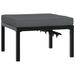 Tabouret de jardin avec coussin noir aluminium - Photo n°5