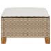 Tabouret de jardin et coussin beige 63,5x56x32cm résine tressée - Photo n°4