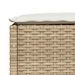 Tabouret de jardin et coussin beige 63,5x56x32cm résine tressée - Photo n°7