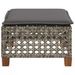 Tabouret de jardin et coussin gris 63,5x56x32 cm résine tressée - Photo n°5