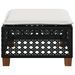 Tabouret de jardin et coussin noir 63,5x56x32 cm résine tressée - Photo n°5