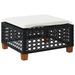 Tabouret de jardin et coussin noir 63,5x56x32 cm résine tressée - Photo n°6