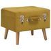 Tabouret de rangement 40 cm Jaune moutarde Velours - Photo n°1