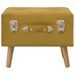 Tabouret de rangement 40 cm Jaune moutarde Velours - Photo n°3