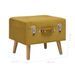 Tabouret de rangement 40 cm Jaune moutarde Velours - Photo n°9