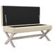 Tabouret de rangement Beige 110x45x49 cm Lin - Photo n°4